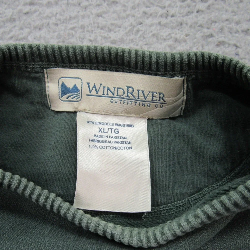 WindRiver Outfitting Co Mens XL Green Cotton Crewneck Sweatshirt MGS100B‎